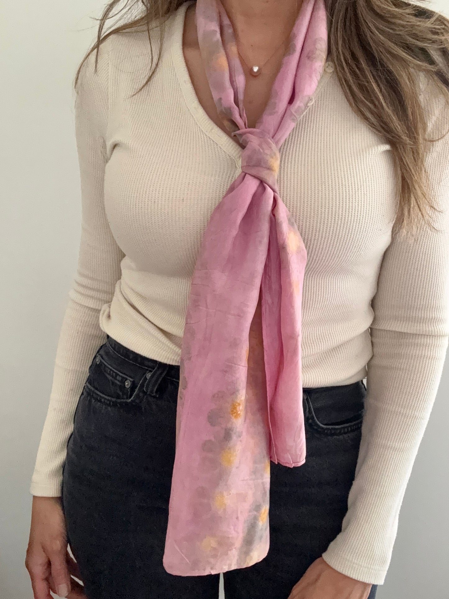 Handcrafted Botanical Silk Scarf