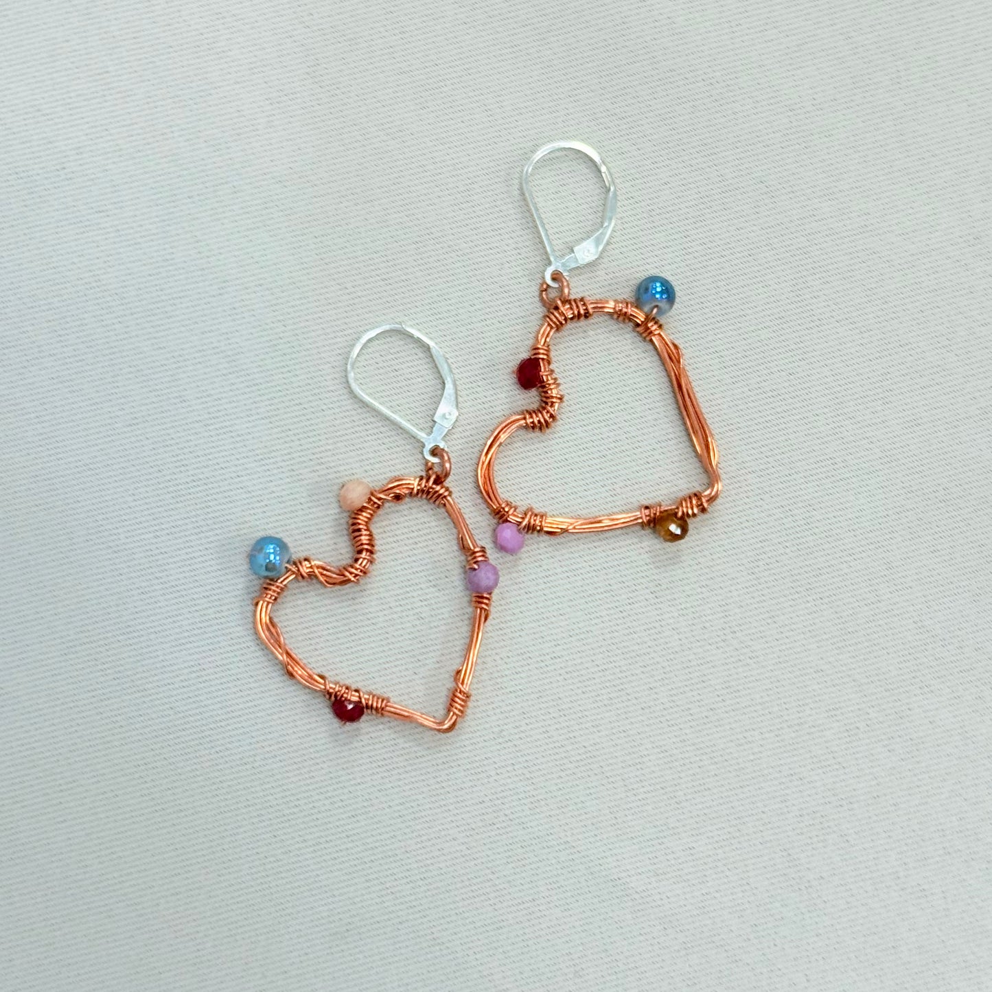 Copper heart Earrings