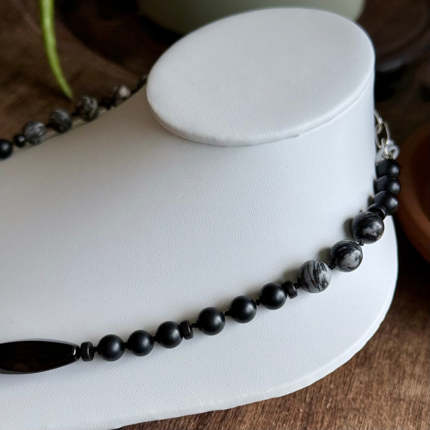 The Noir Agate & Onyx Hand Knotted Necklace
