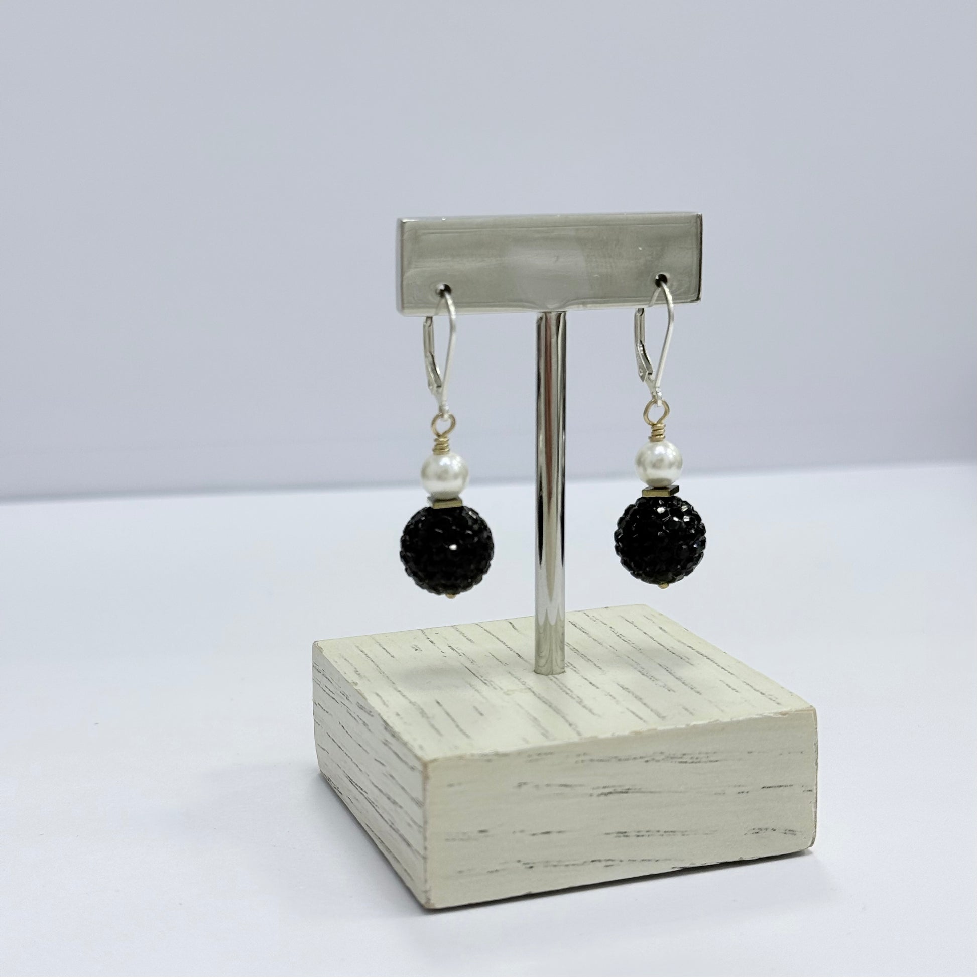 Sparkle Ball and Pearl Earrings - Think Stunning
