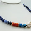 Sodalite, Agate, Coral & Baroque Pearl Statement Necklace