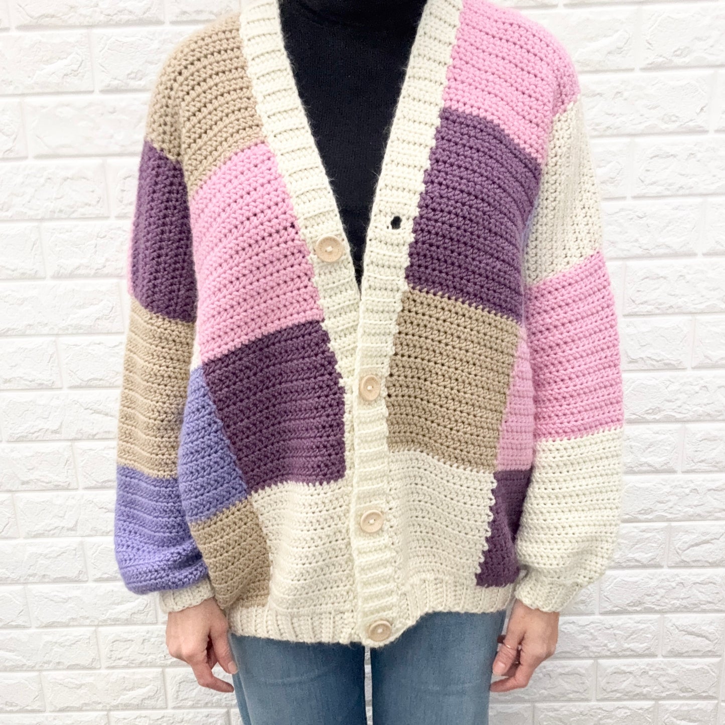 Oversized Patchwork Women Cardigan