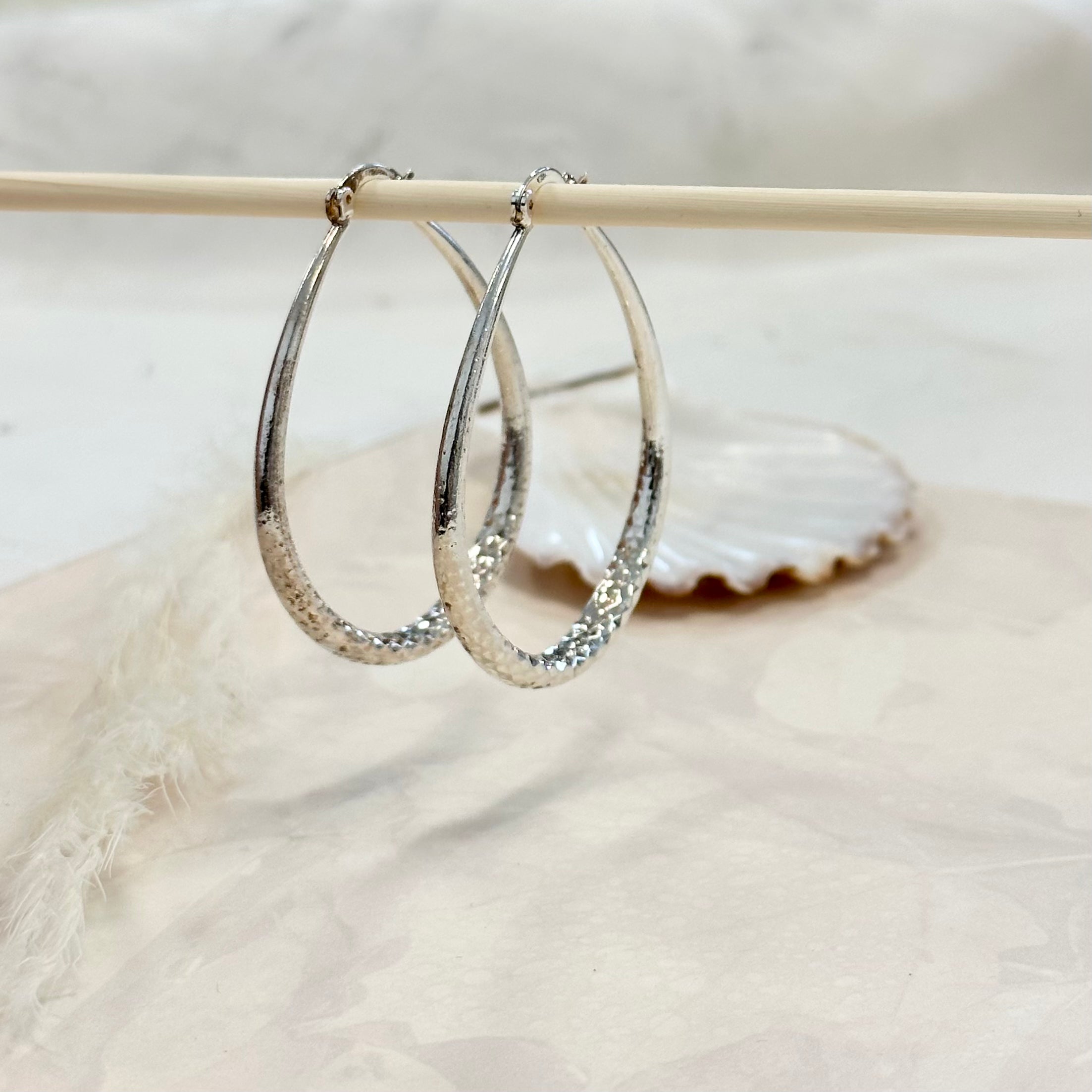 Sterling Silver Oval Hoops