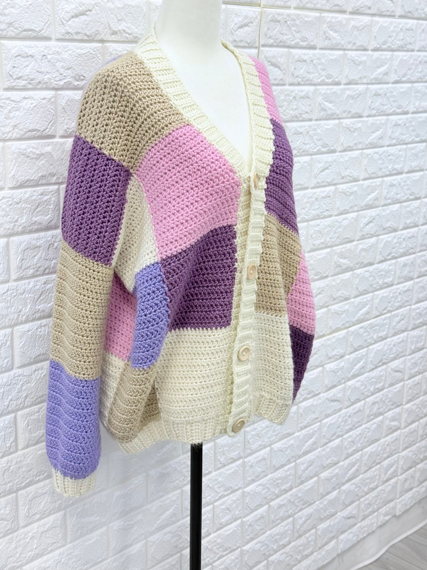 Oversized Patchwork Women Cardigan