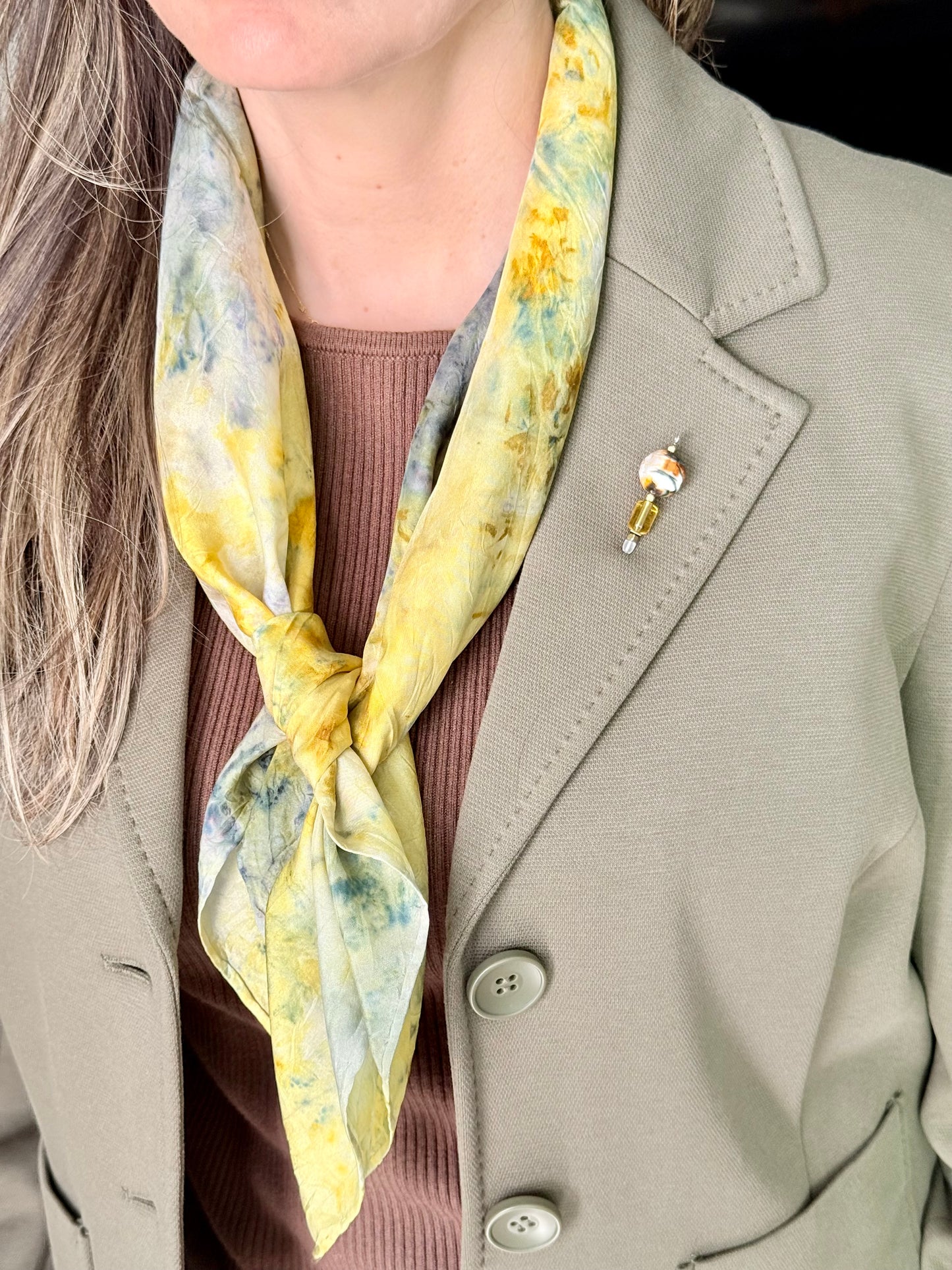 Handcrafted Botanical Silk Scarf