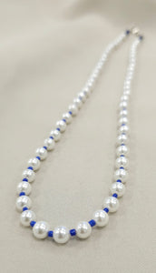 Blue and White Pearls Necklace