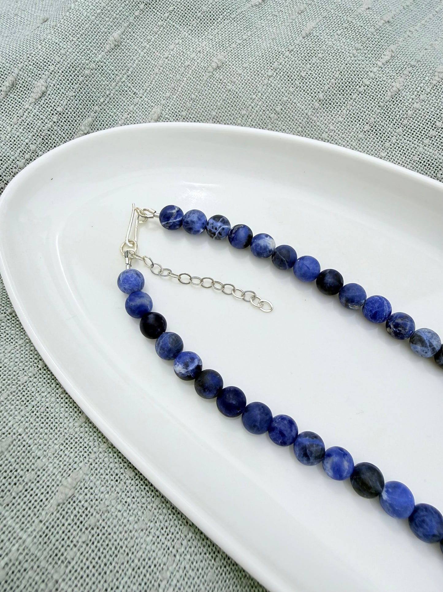 One-of-a-Kind Natural Sodalite, Turquoise & Baroque Pearl Statement Necklace