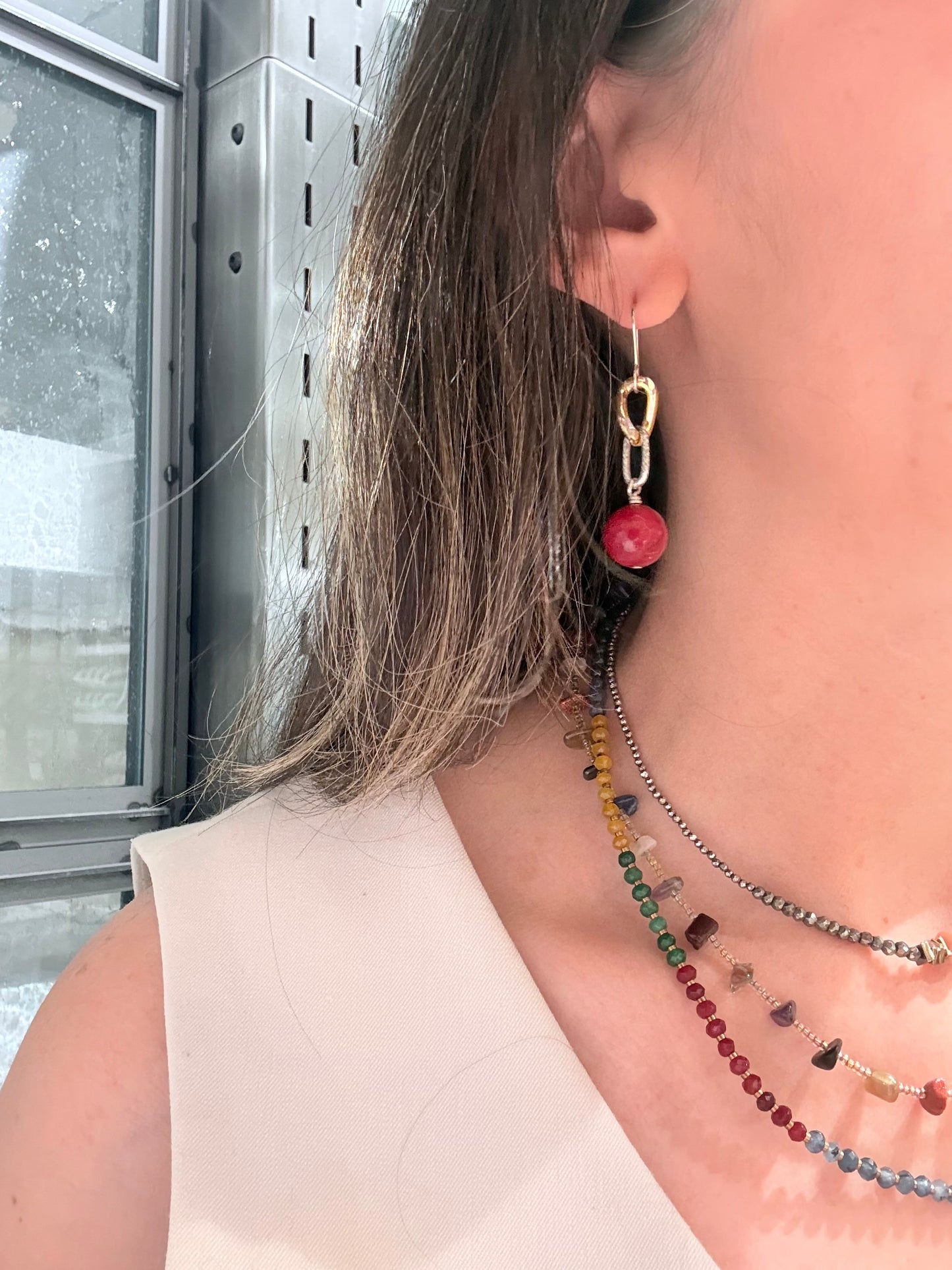 Agate Chain Earrings