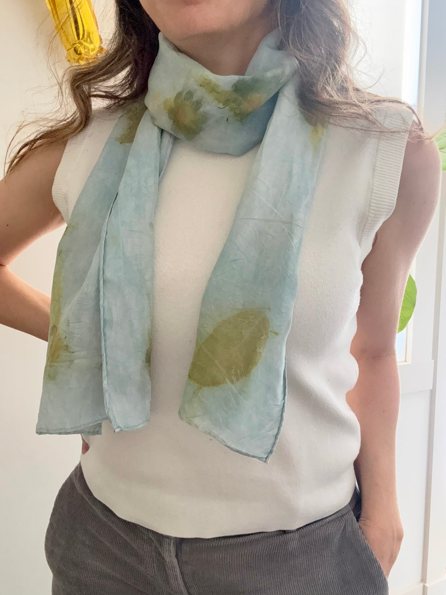 Eco Print Silk Scarf