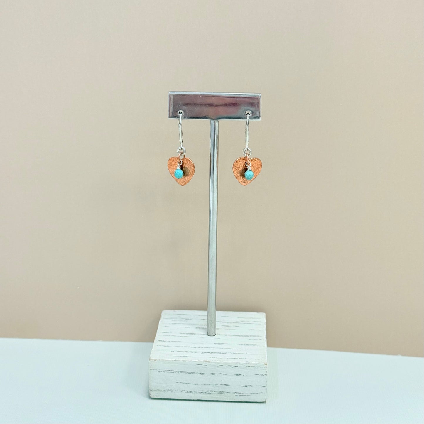 Copper Heart Earrings