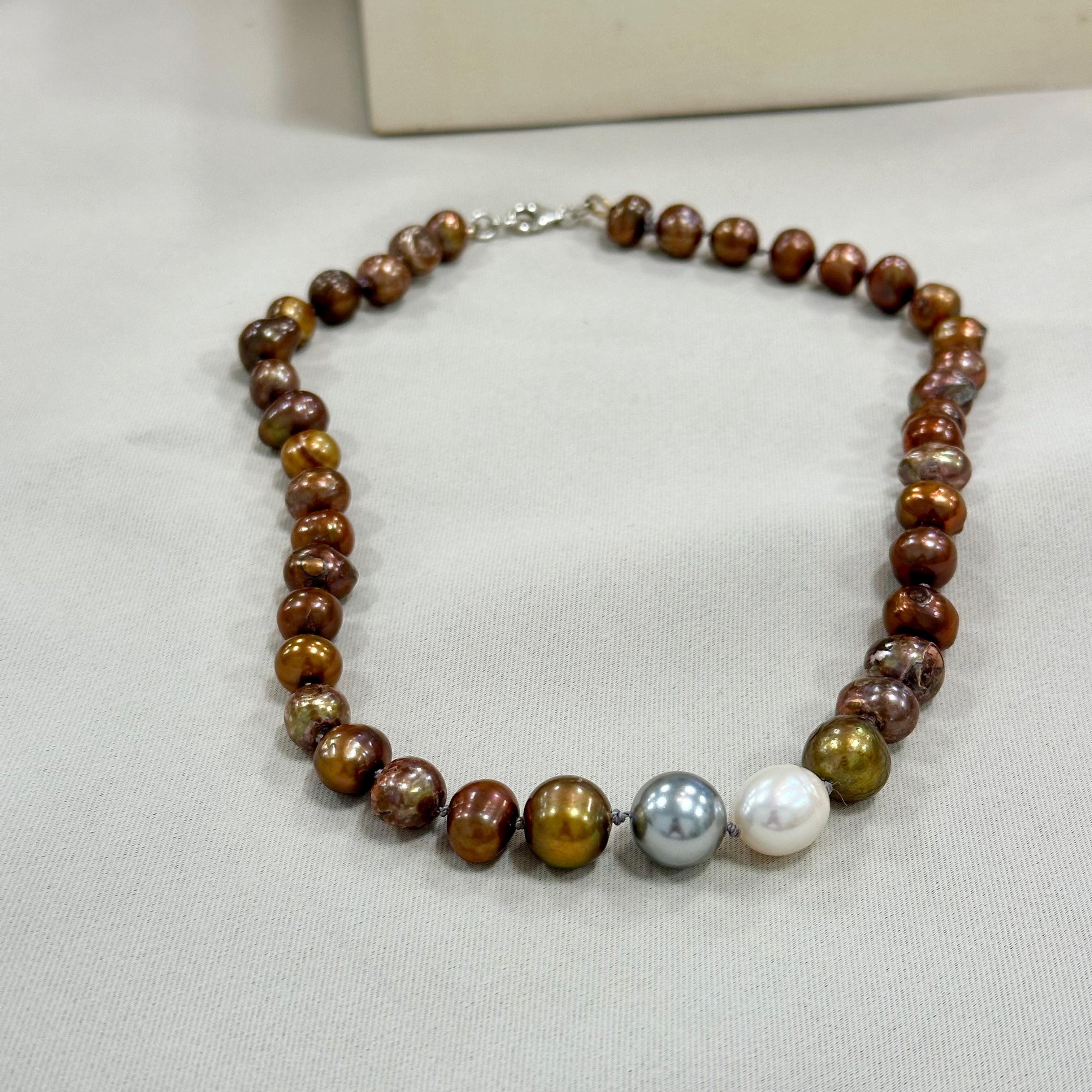 Copper Pearls Necklace