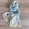Botanical Linen Scarf in Soft Blue
