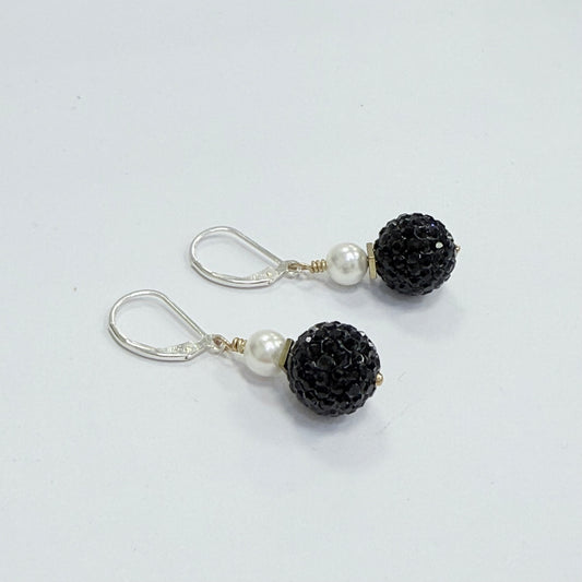 Sparkle Ball and Pearl Earrings - Think Stunning
