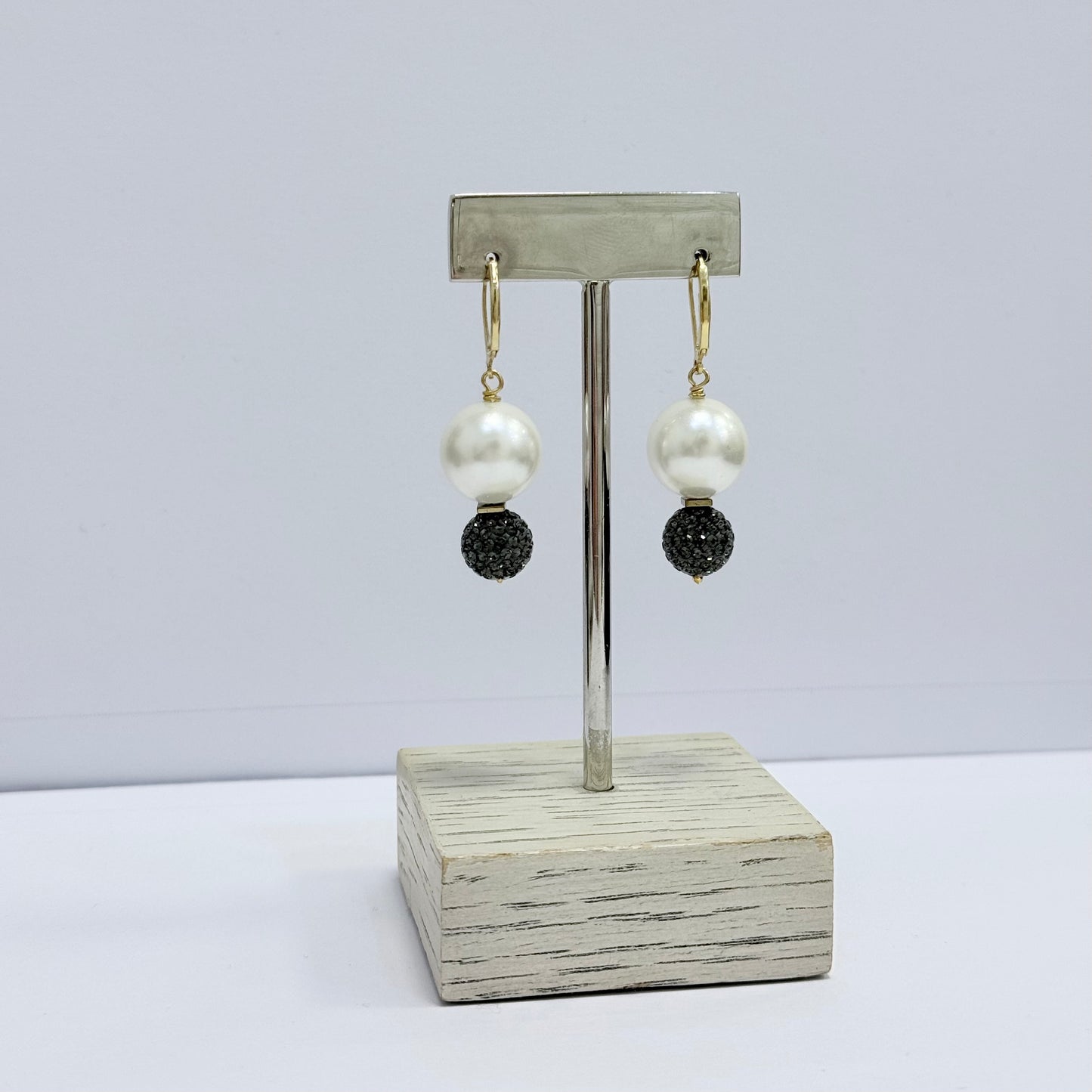 Sparkle Ball and Pearl Earrings - Think Stunning