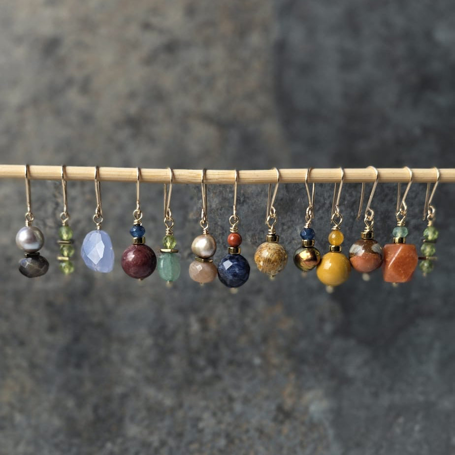 Earth Jasper Gemstone Drop Earrings