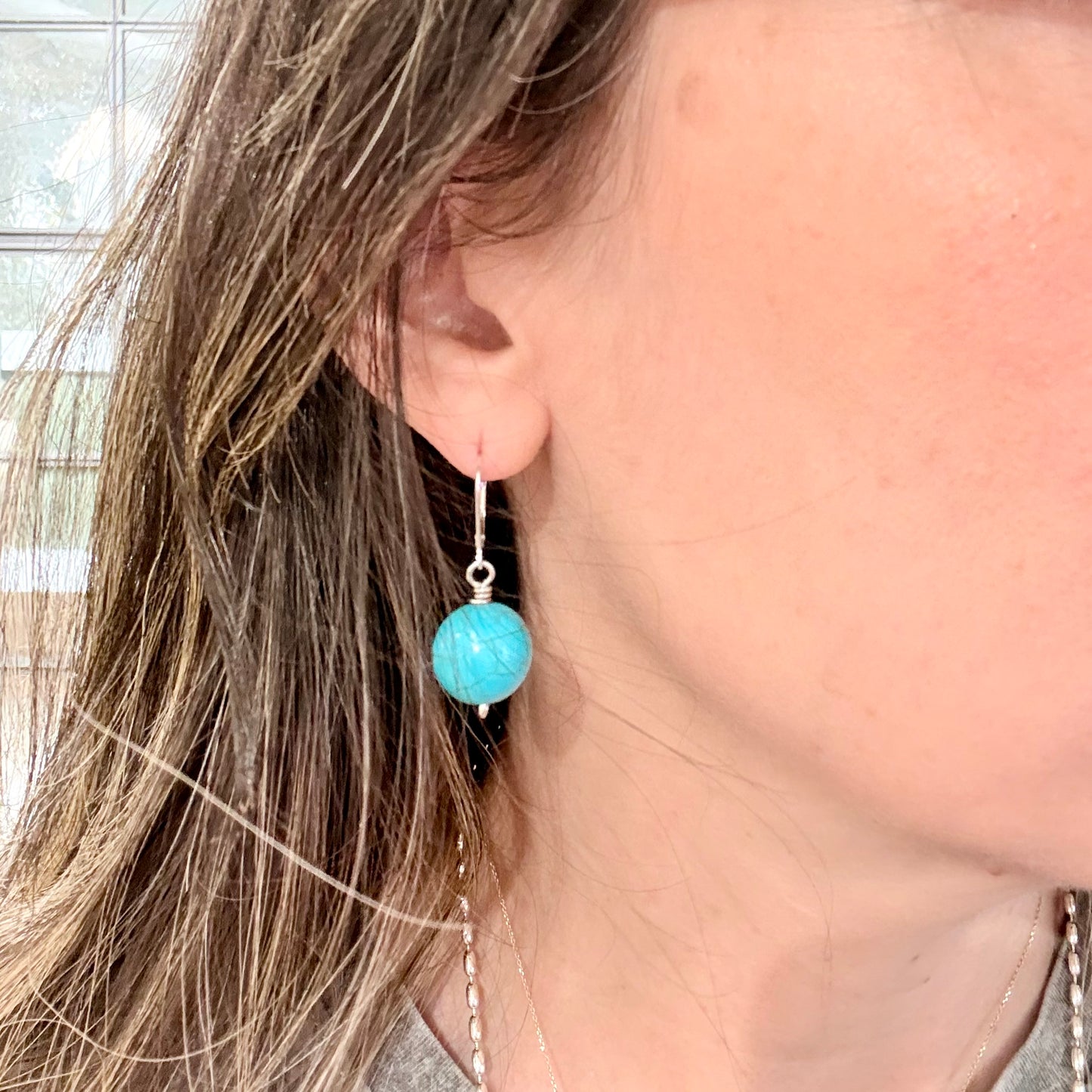 Turquoise Sphere Earrings