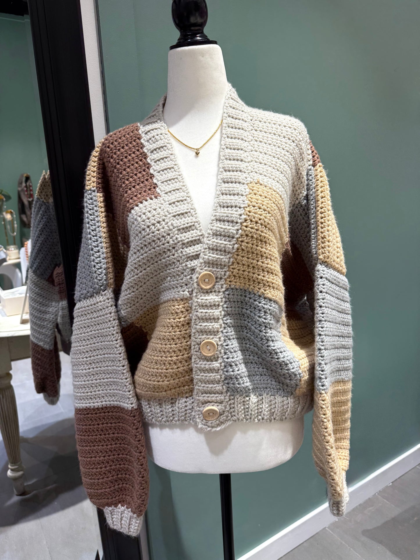 Patchwork Women Cardigan