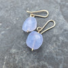 Faceted Blue Chalcedony Drop Earrings