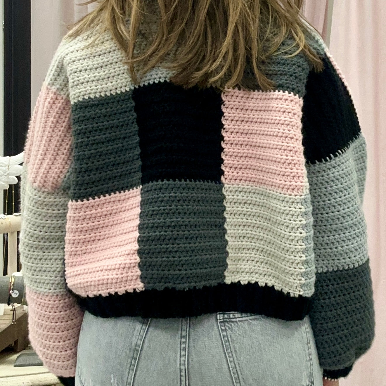 Hand-Crochet Cropped Cardigan