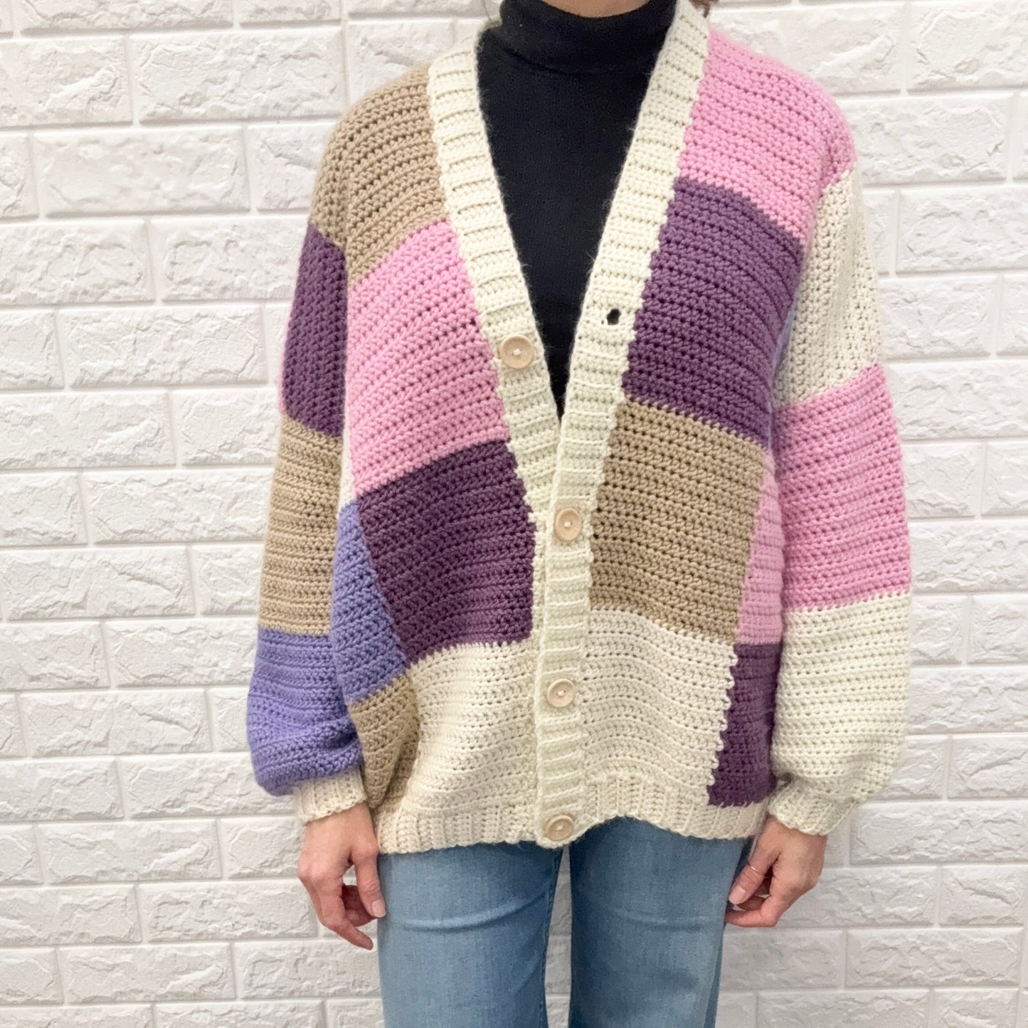 Oversized Patchwork Women Cardigan