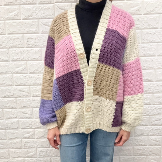 Oversized Patchwork Women Cardigan