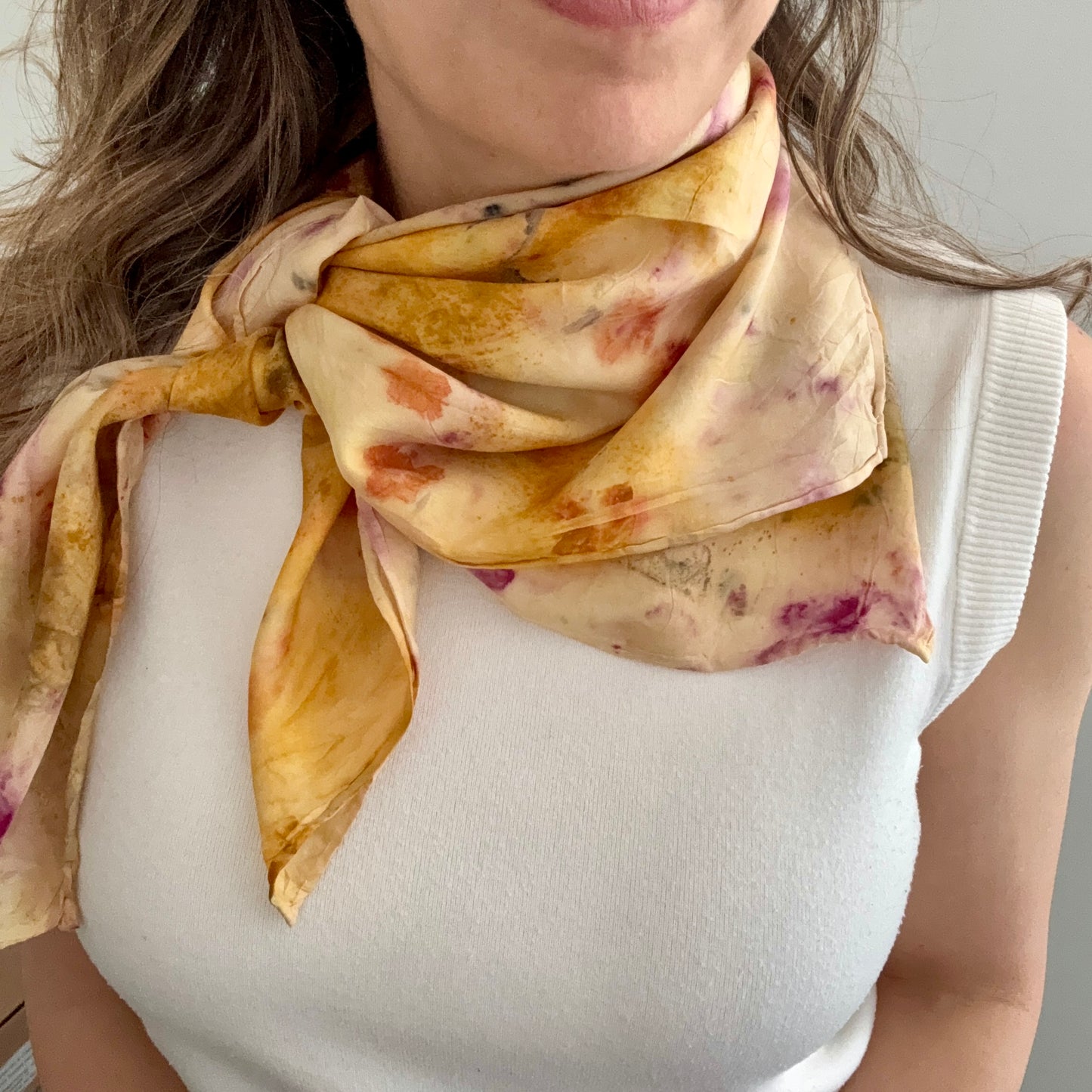 Eco Print Silk Scarf