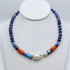 Sodalite, Agate, Coral & Baroque Pearl Statement Necklace