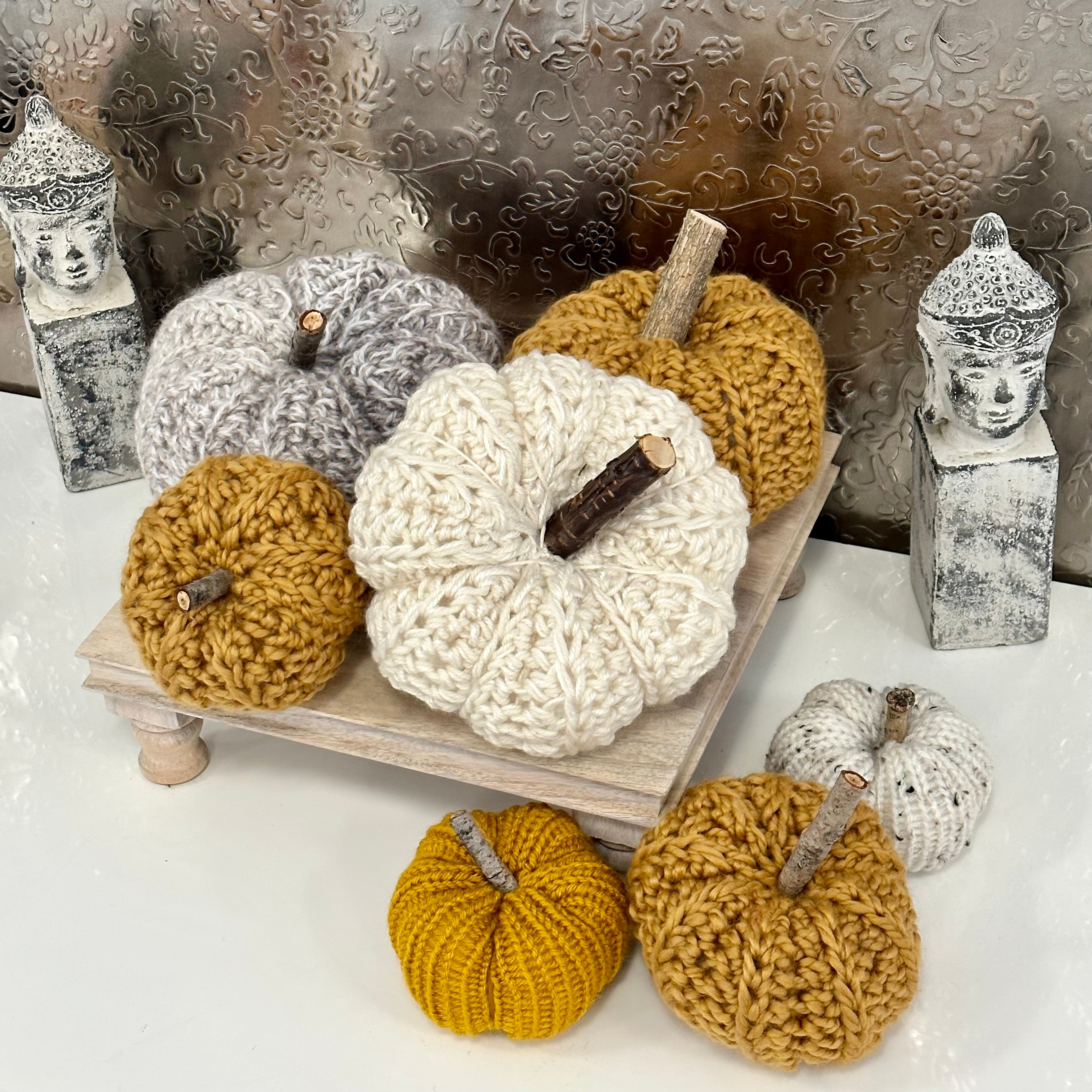 Handmade Knit Pumpkins