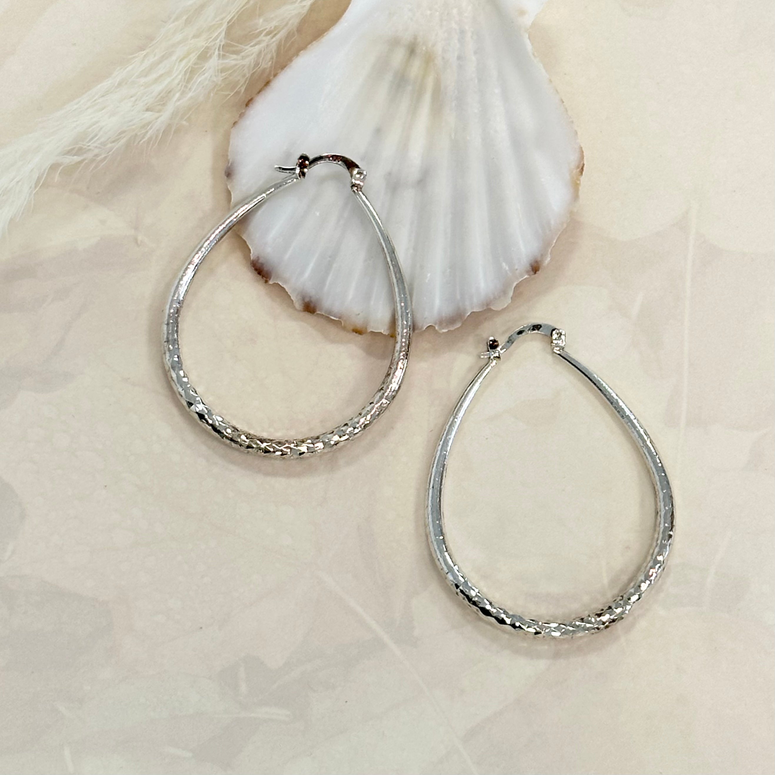Sterling Silver Oval Hoops