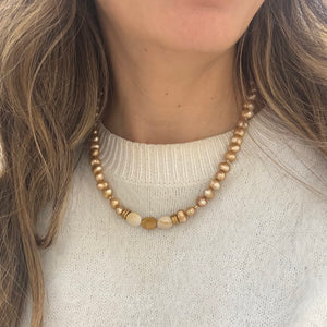 Gold Pearl Necklace