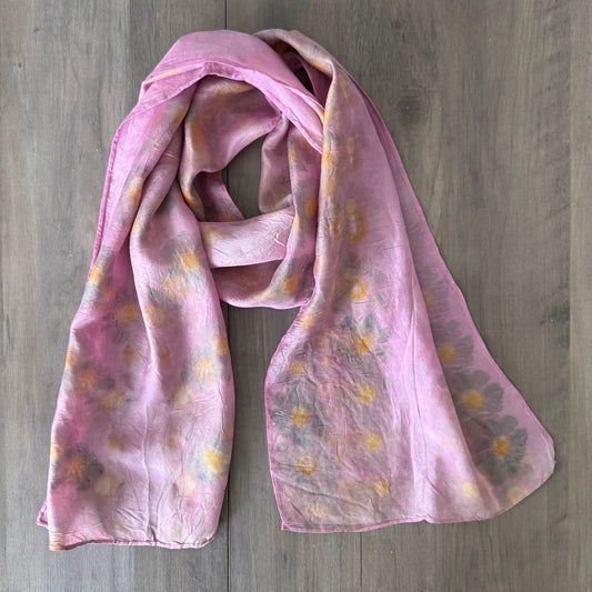 Handcrafted Botanical Silk Scarf