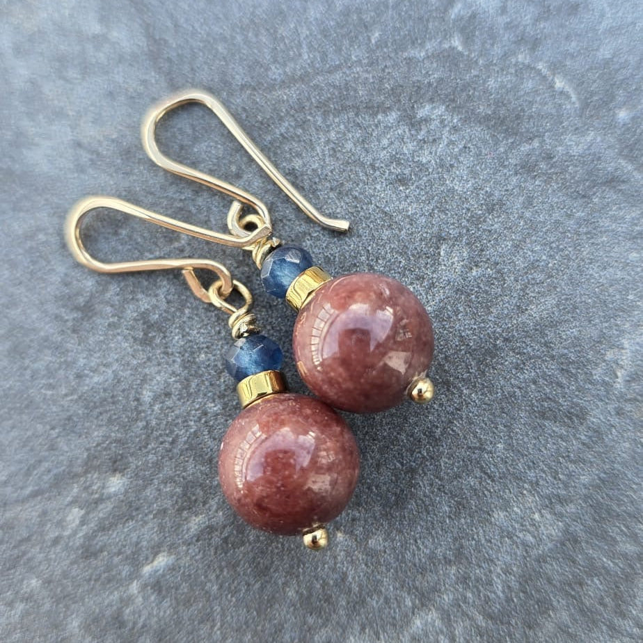 Earth Jasper & Lapis Lazuli Drop Earrings