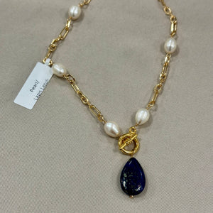 Lapis and Pearls Necklace