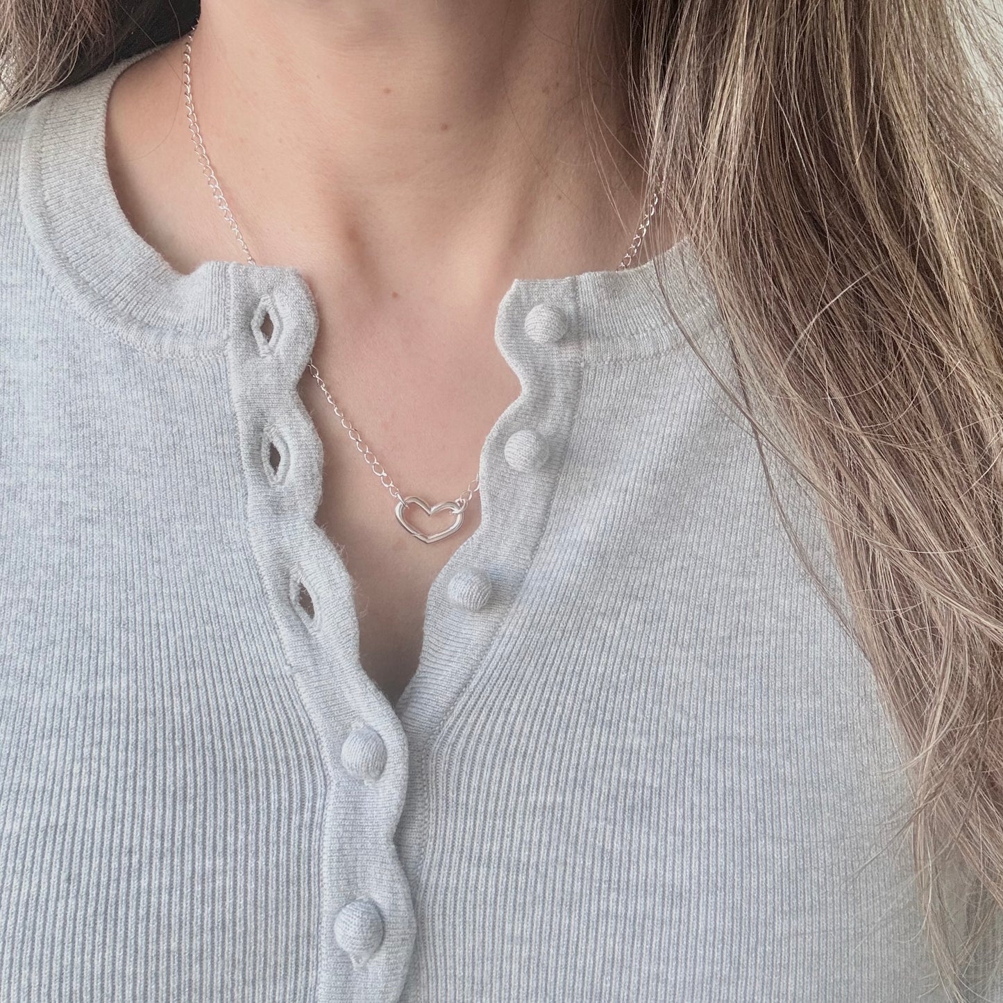 Sterling Silver Heart Necklace - Think Stunning