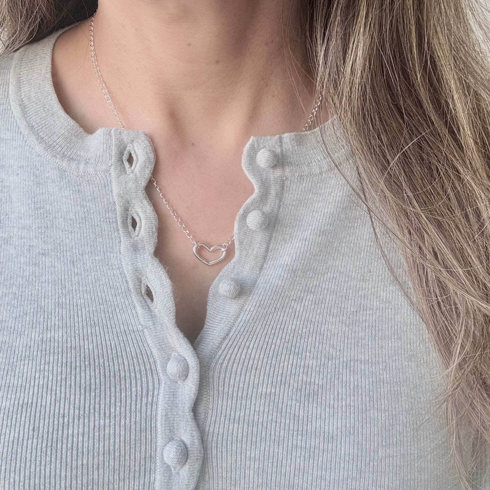 Sterling Silver Heart Necklace - Think Stunning