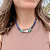 One-of-a-Kind Natural Sodalite, Turquoise & Baroque Pearl Statement Necklace