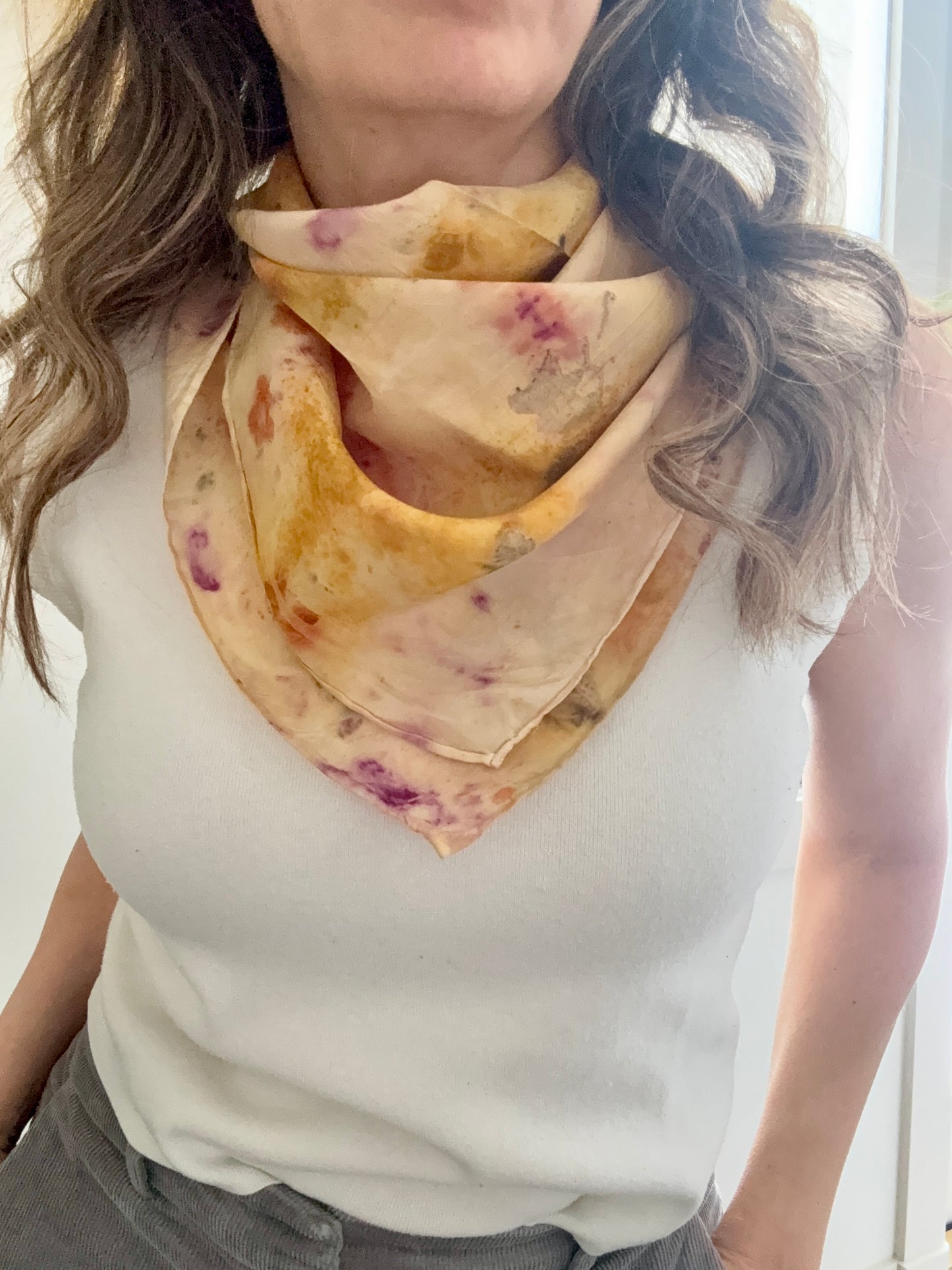 Eco Print Silk Scarf
