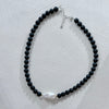 Black Lava Stone & Freshwater Pearl Necklace