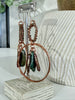 Hand Wired Copper & Pearl Statement Earrings