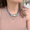 One-of-a-Kind Natural Sodalite, Turquoise & Baroque Pearl Statement Necklace