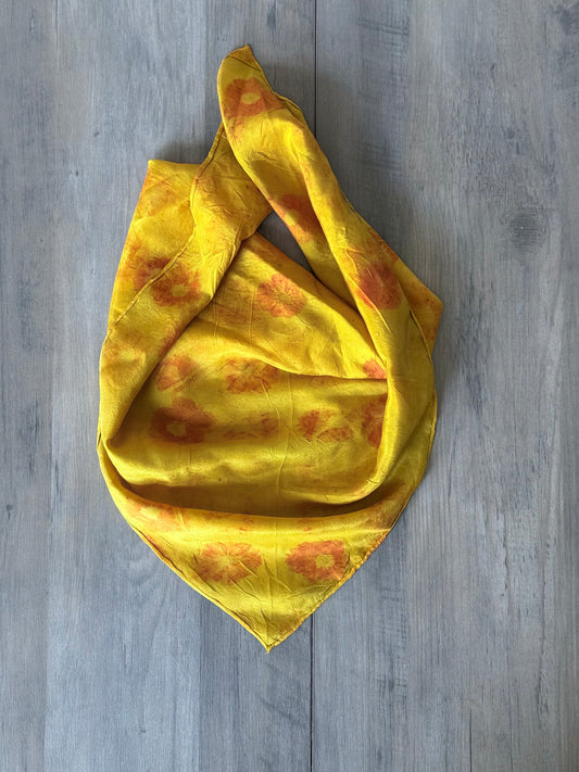 Handcrafted Botanical Silk Scarf