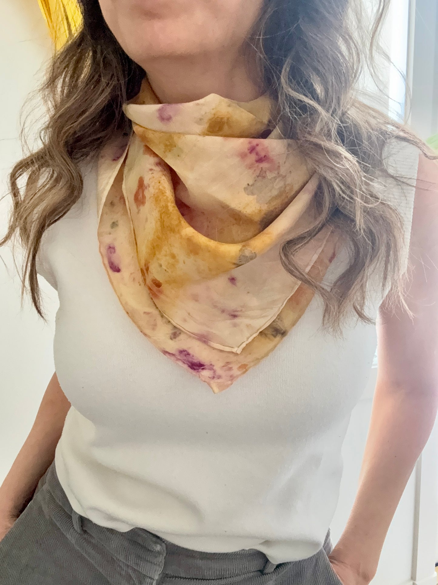 Eco Print Silk Scarf