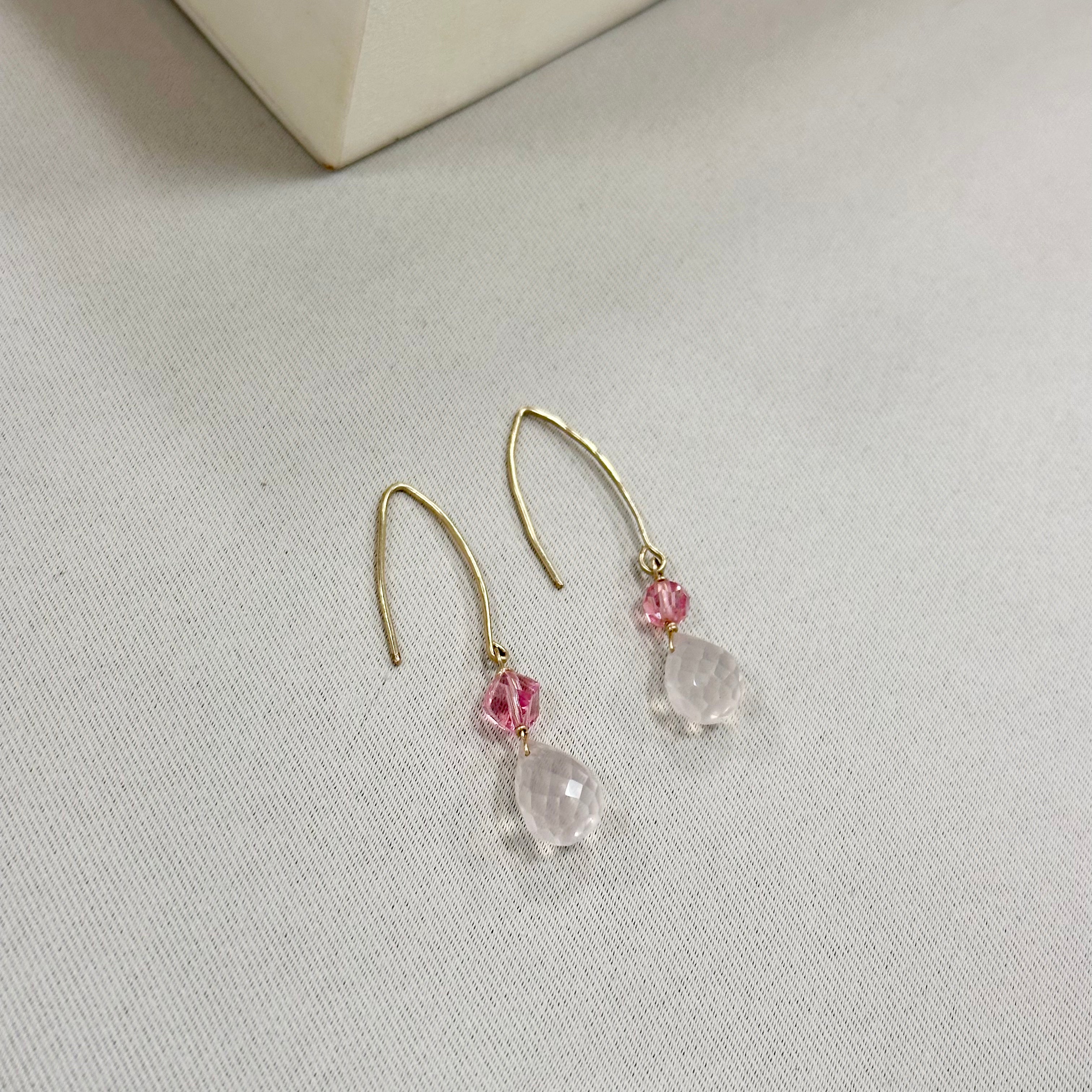 Rose Quartz Dangling Earrings