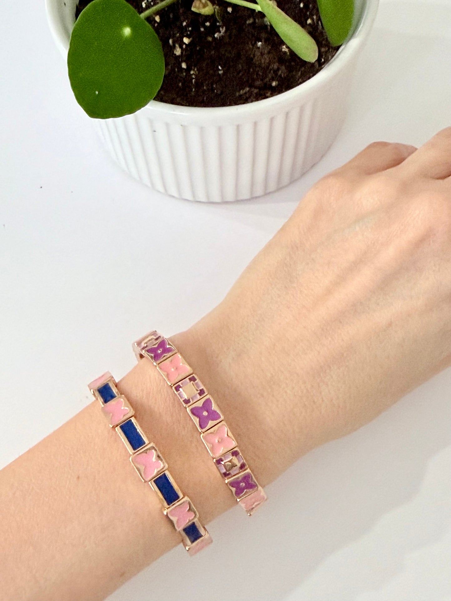 Enamel Stretchy Bracelet