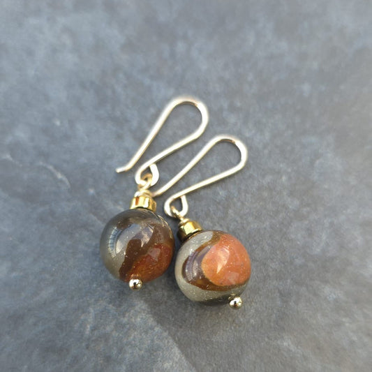 Earth Jasper Gemstone Drop Earrings