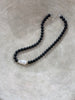 Black Lava Stone & Freshwater Pearl Necklace