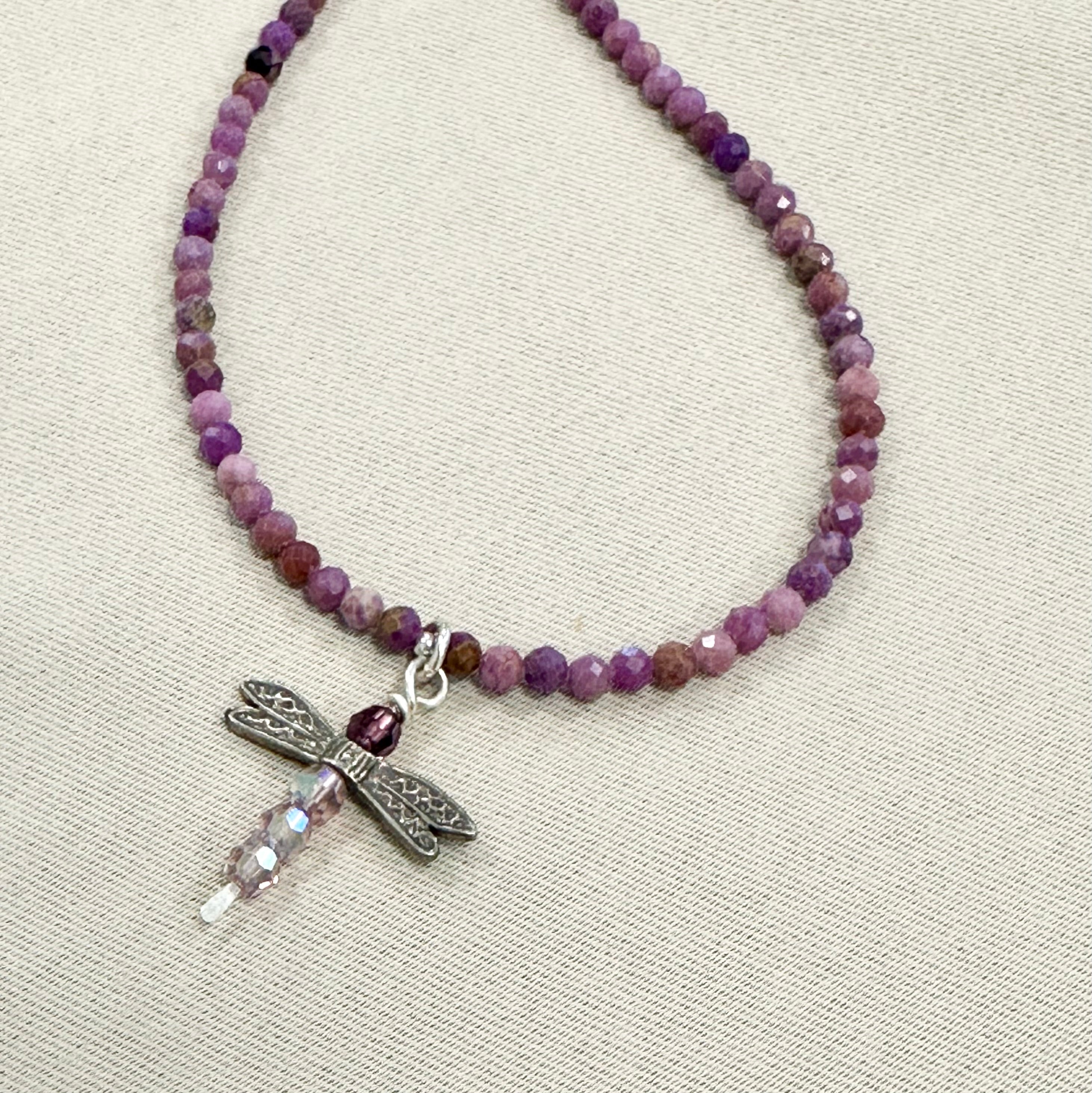 Dragonfly Pendant Gemstone Necklace