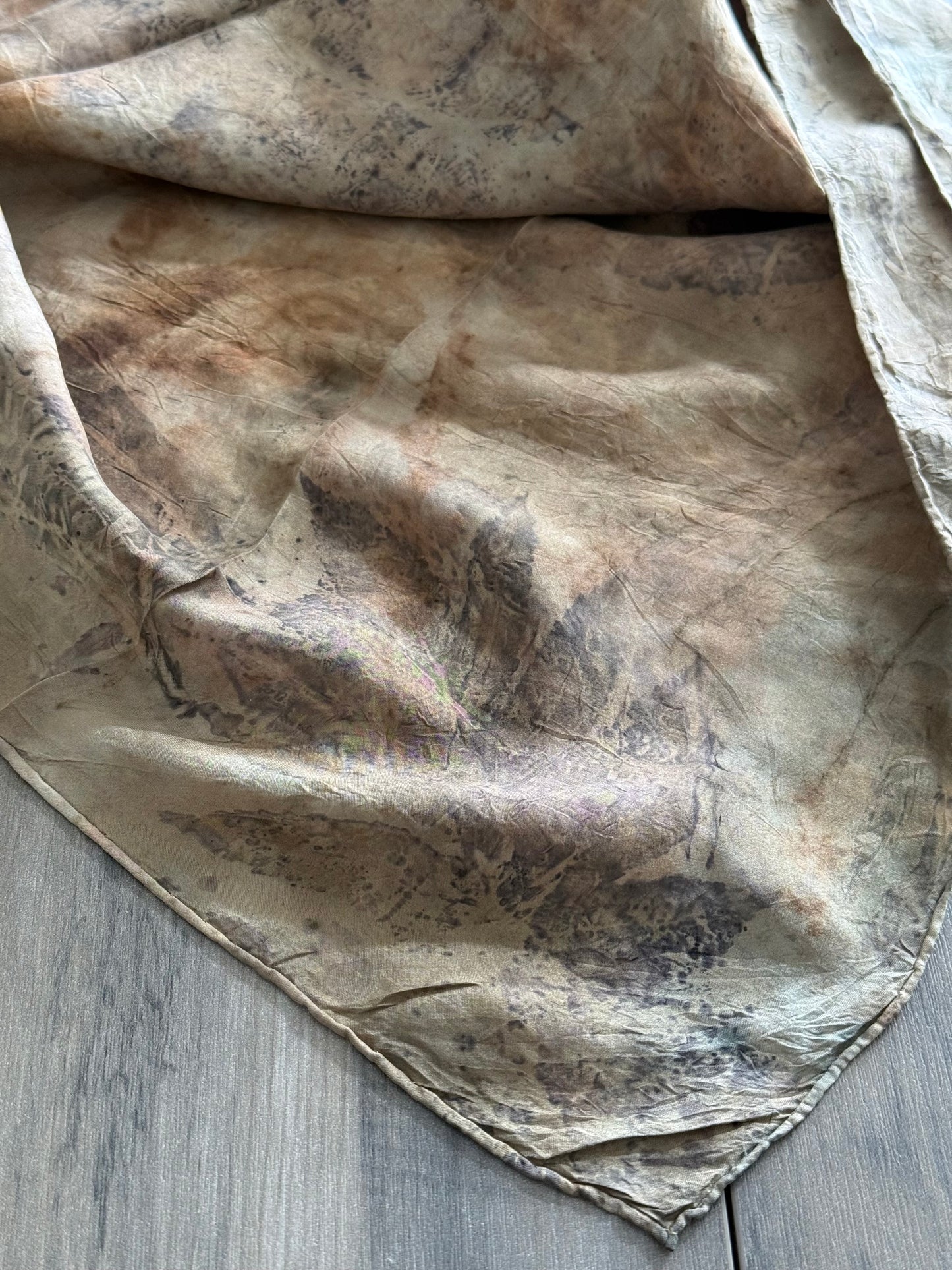 Handcrafted Botanical Silk Scarf