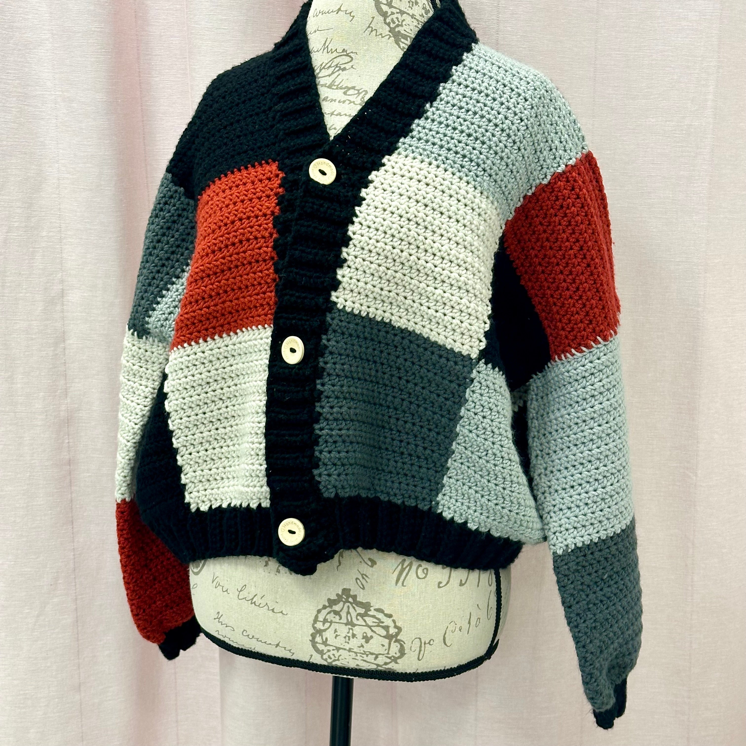 Hand-Crochet Cropped Cardigan
