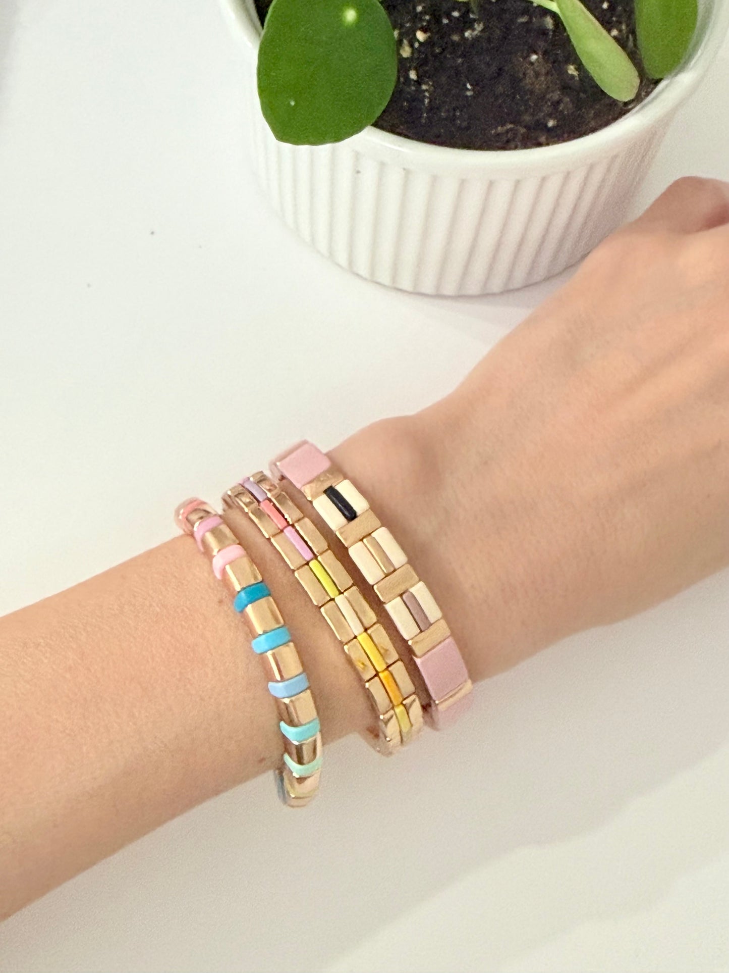 Enamel Stretchy Bracelet